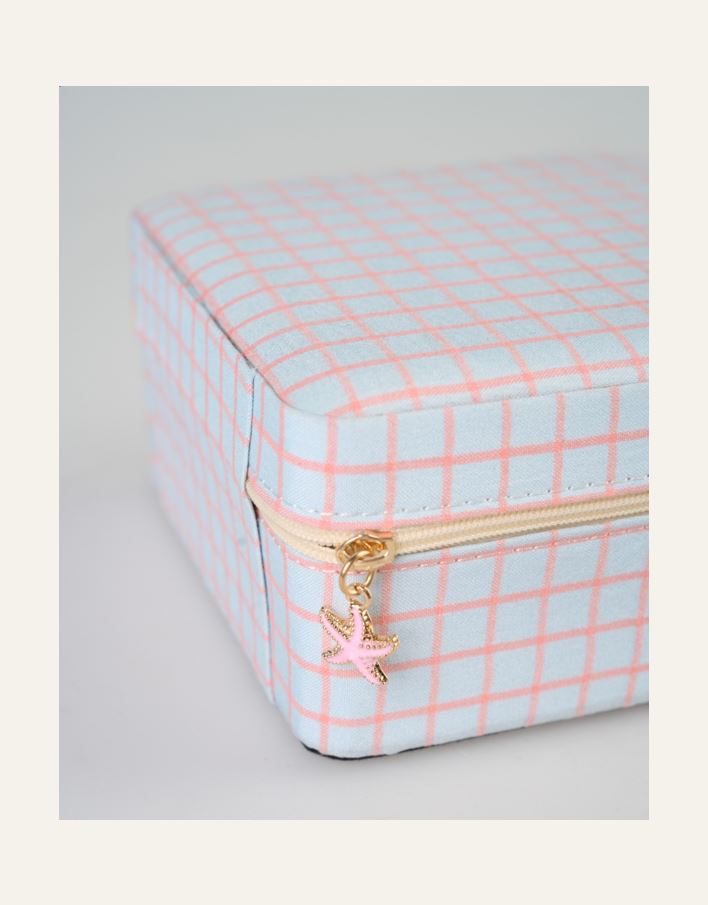 Smykkeskrin m/glidelås lys blå - 3