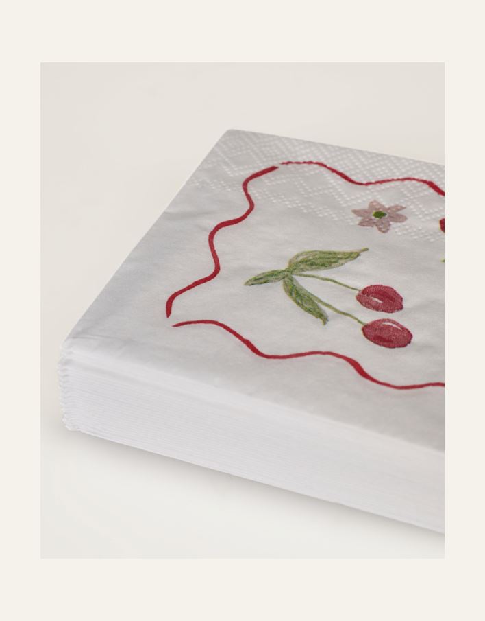 Buffet papirservietter multi rød - 2