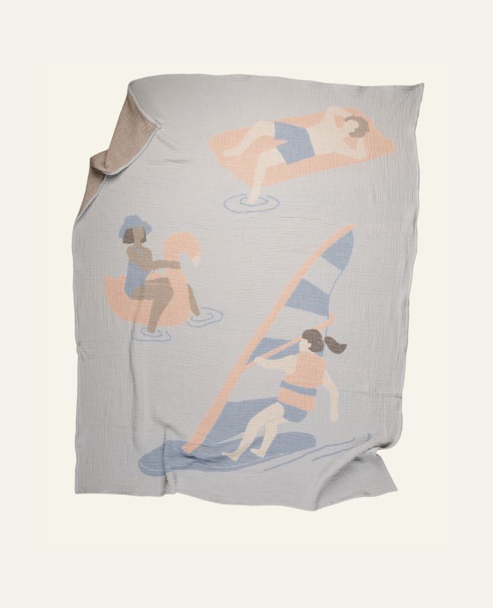 Pledd multi blå - 130x170 cm multi blå - 1