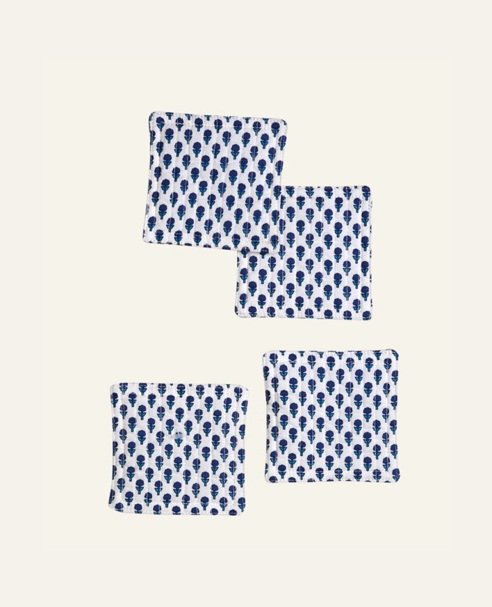 4pk drikkebrikke blå - 10x10 cm blå - 1