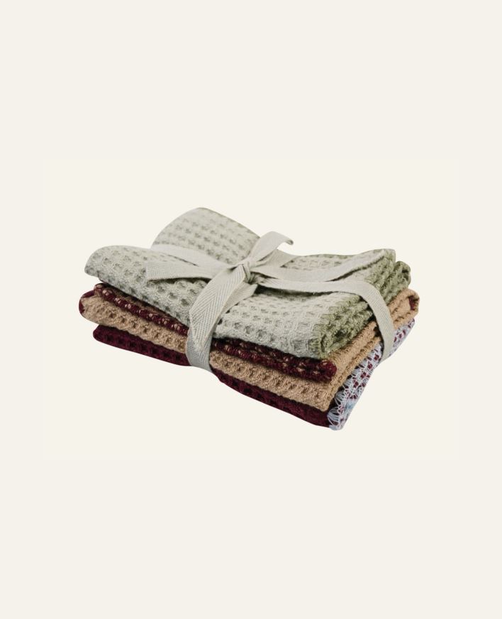 Klut 3 pk burgunder - 25x25 cm burgunder - 1