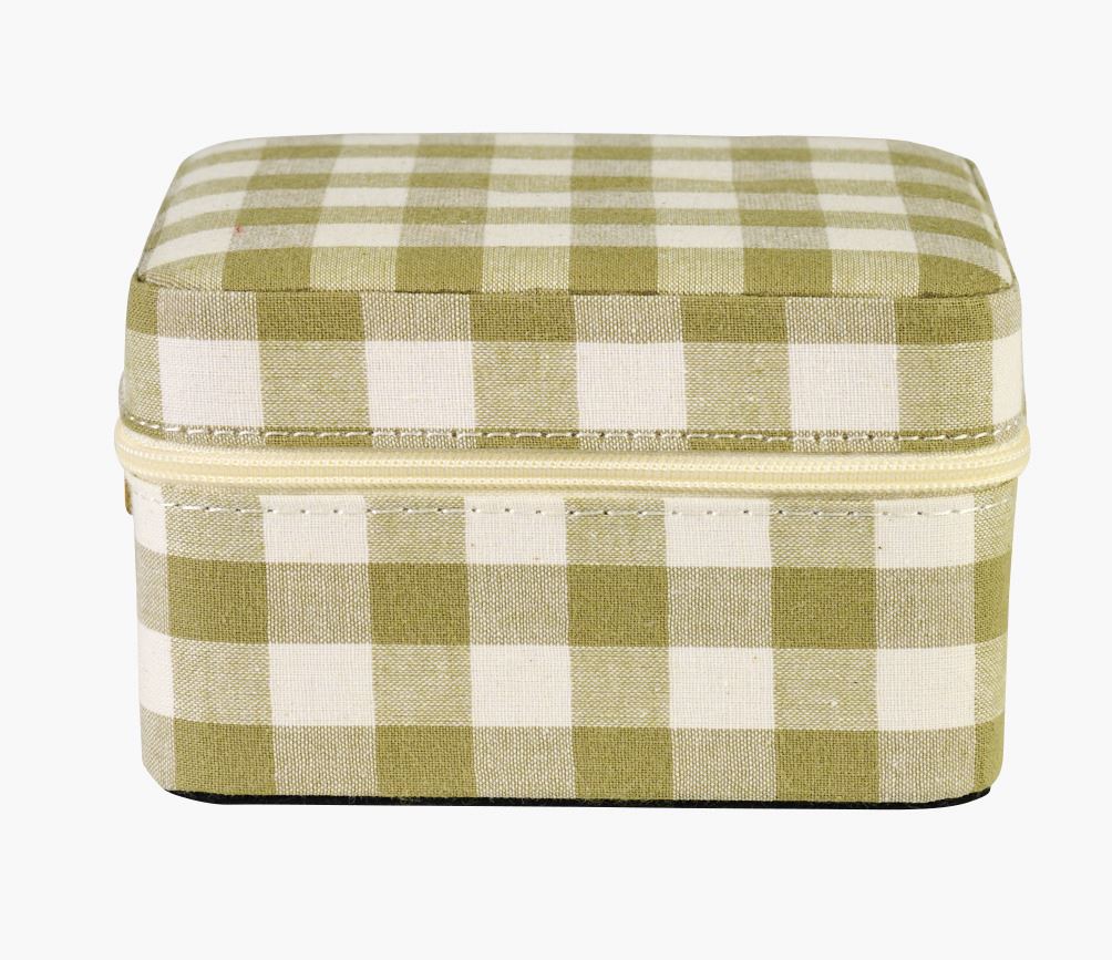 Smykkeskrin m/glidelås olivengrønn - 11x11 cm olivengrønn - 1