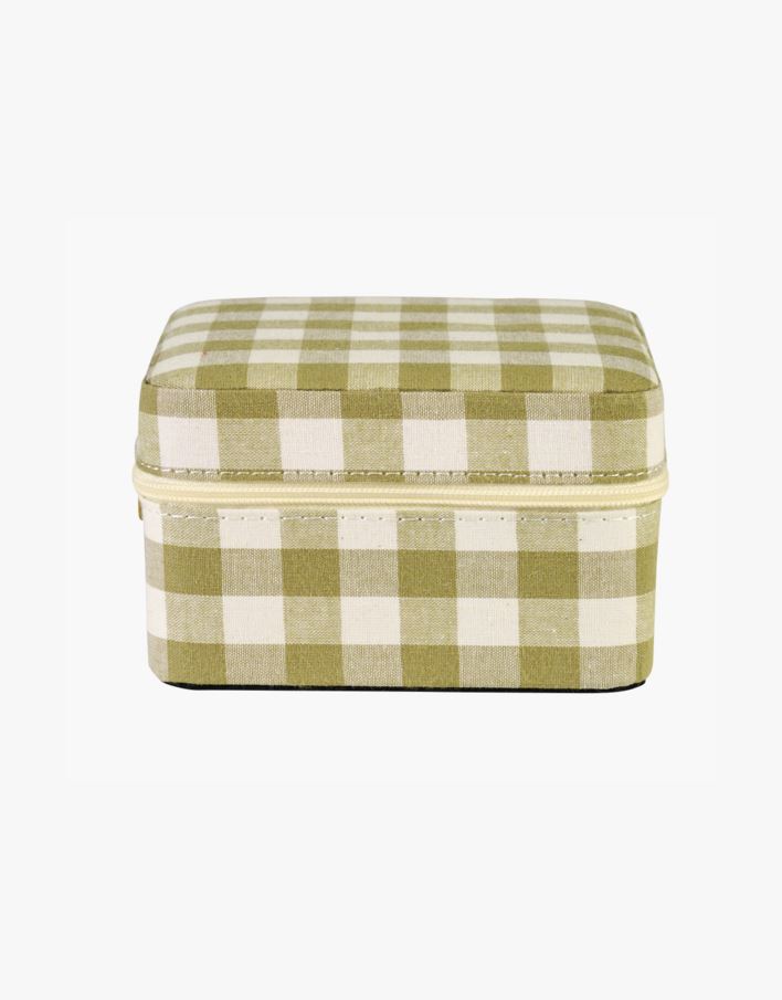 Smykkeskrin m/glidelås olivengrønn - 11x11 cm olivengrønn - 1