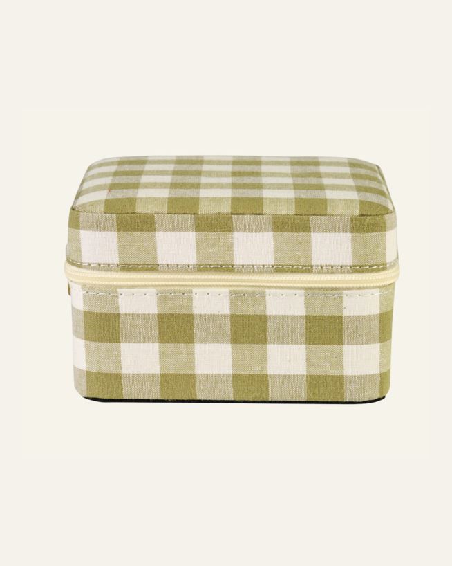 Smykkeskrin m/glidelås olivengrønn - 11x11 cm olivengrønn - 1