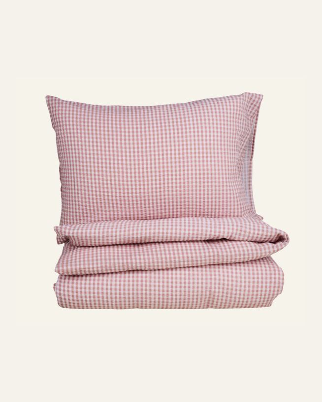 Krepp sengesett rosa - 140x200 cm rosa - 1