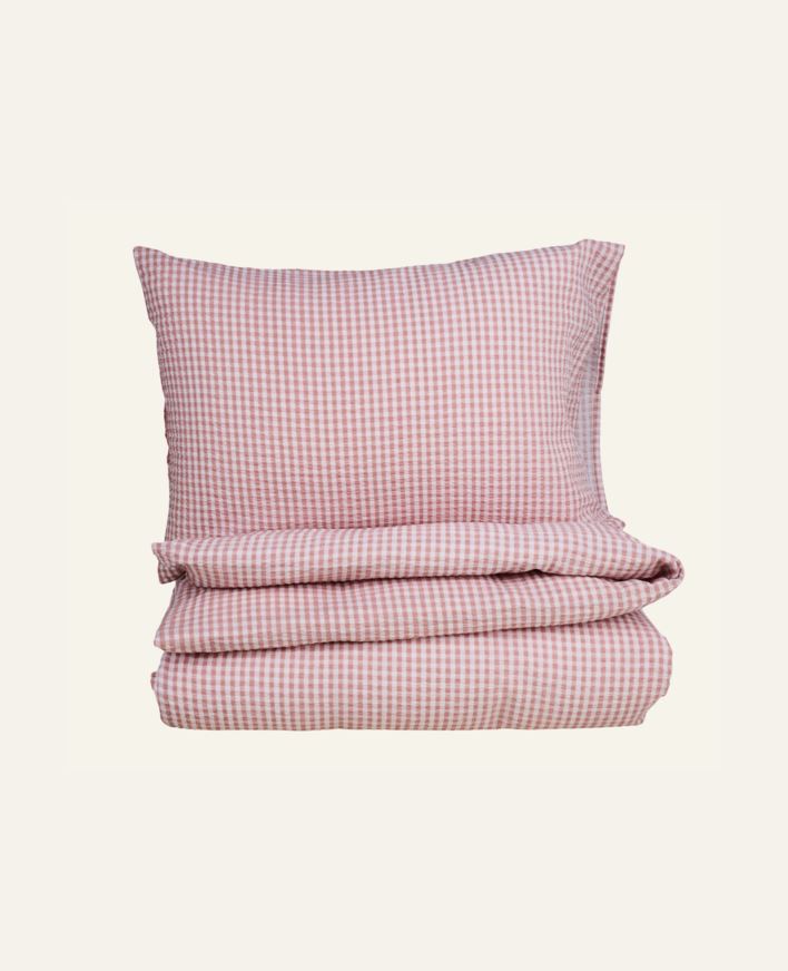 Krepp sengesett rosa - 200x220 cm/50x70 cm rosa - 1