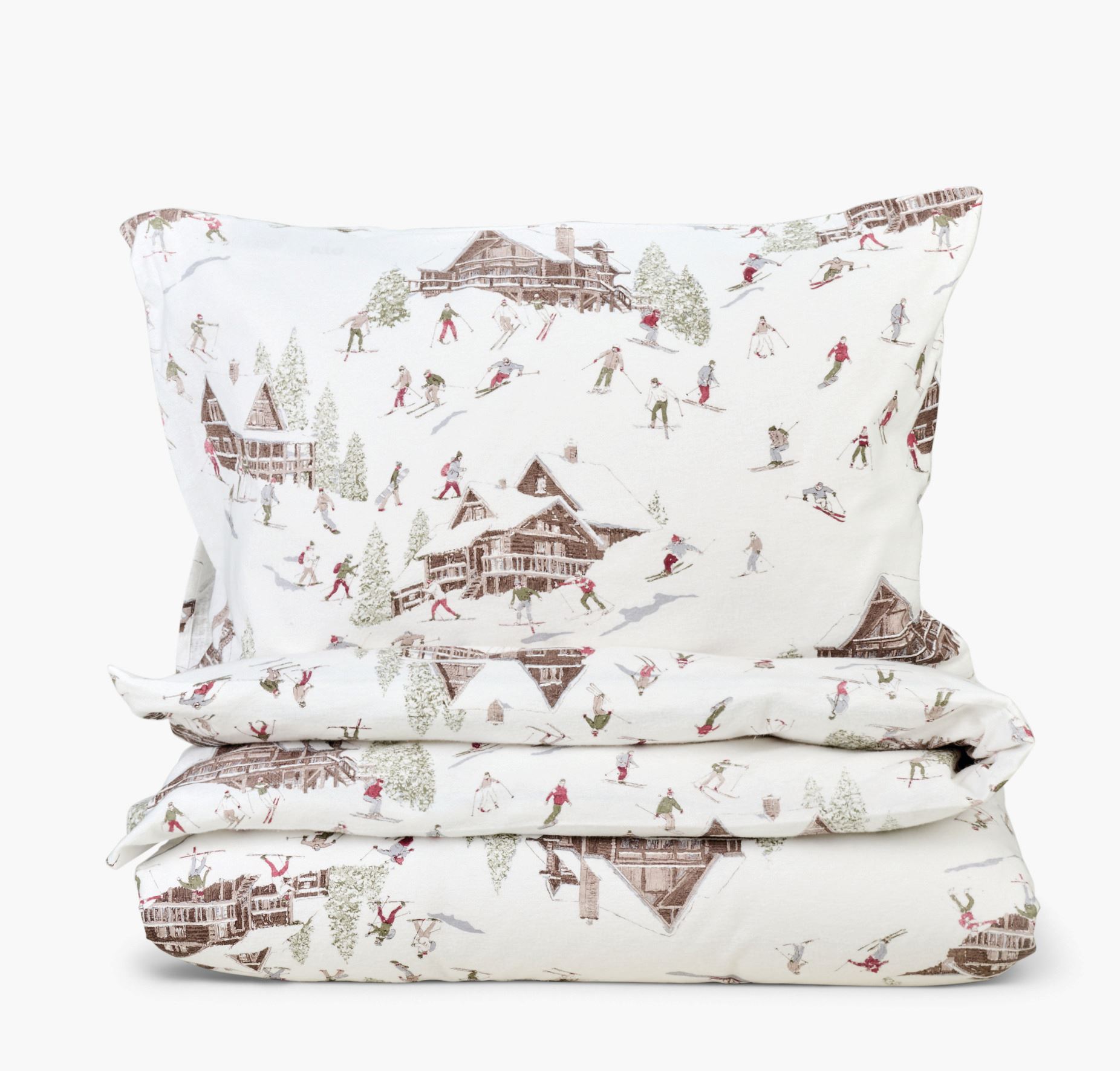 Flanell sengesett              multi rød - 140x220 cm multi rød - 1