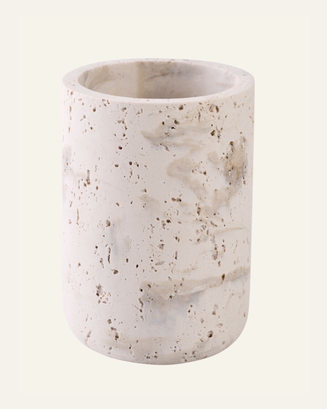 Tannbørsteholder beige - 8,2x8,2x11,8 cm beige - 1