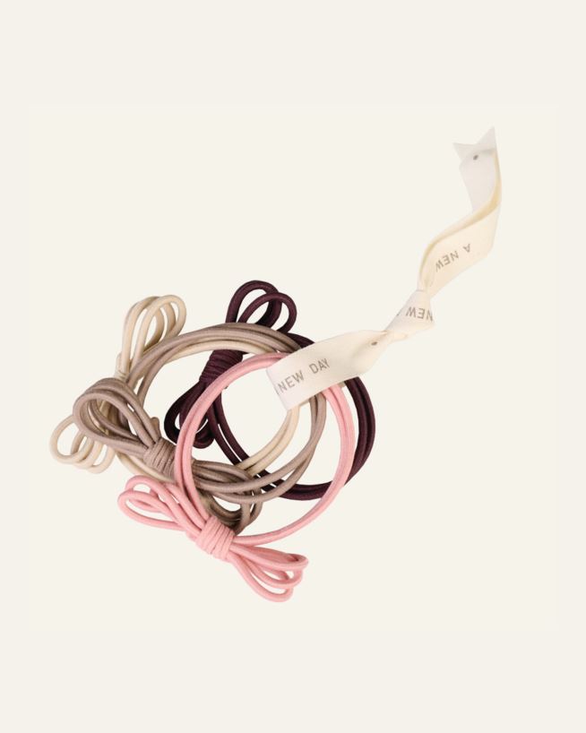 4 pk hårstrikk multi rosa - ø6cm multi rosa - 1