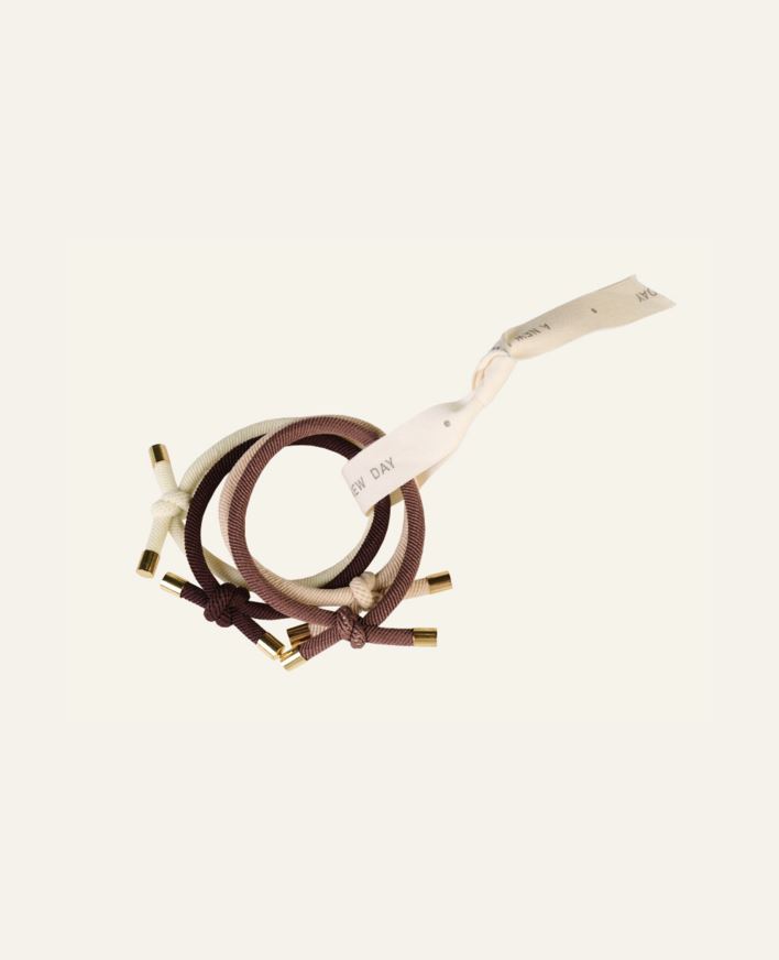 4 pk hårstrikk multi beige - ø6cm multi beige - 1