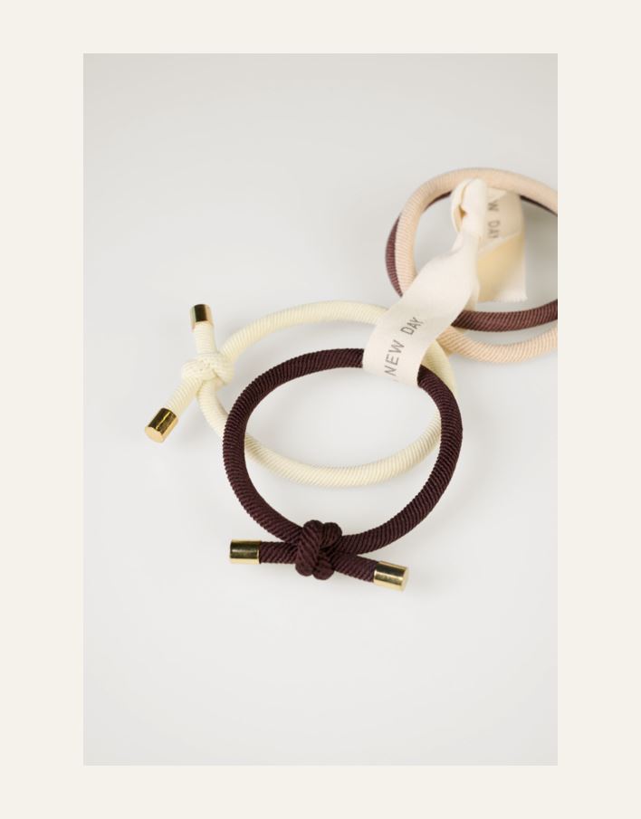 4 pk hårstrikk multi beige - 2