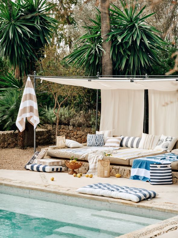 Foldbar sittepute marineblå - 2