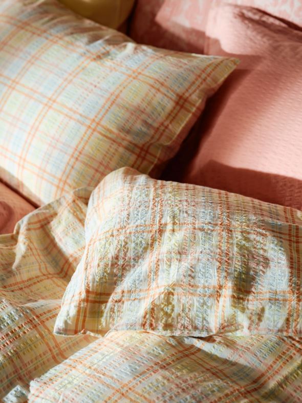 Garnfarget krepp sengesett multi - 2