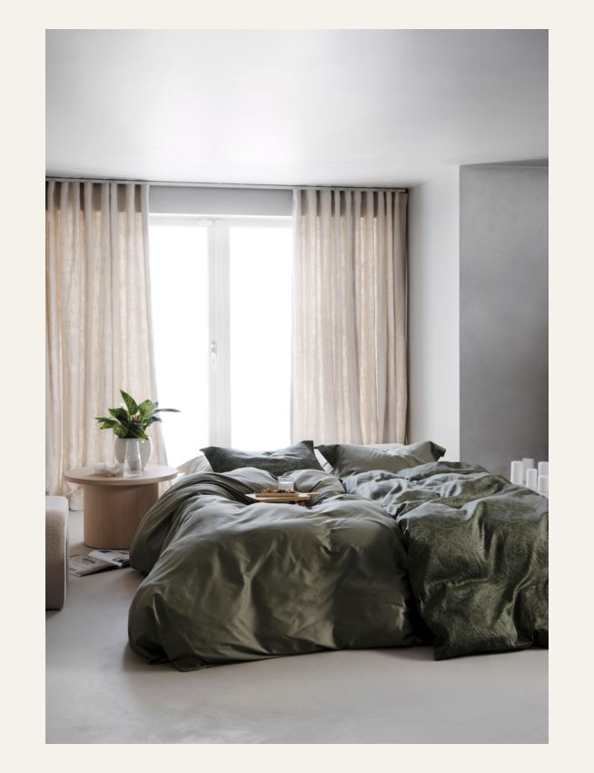 Egyptisk bomull sateng sengesett olivengrønn - 5