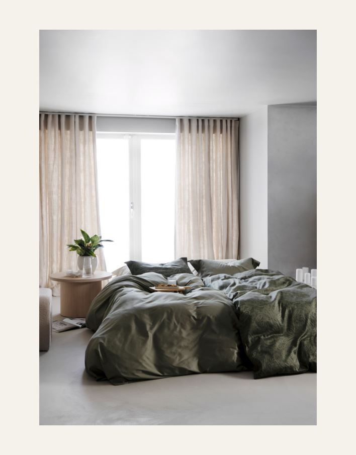 Egyptisk bomull sateng sengesett olivengrønn - 5