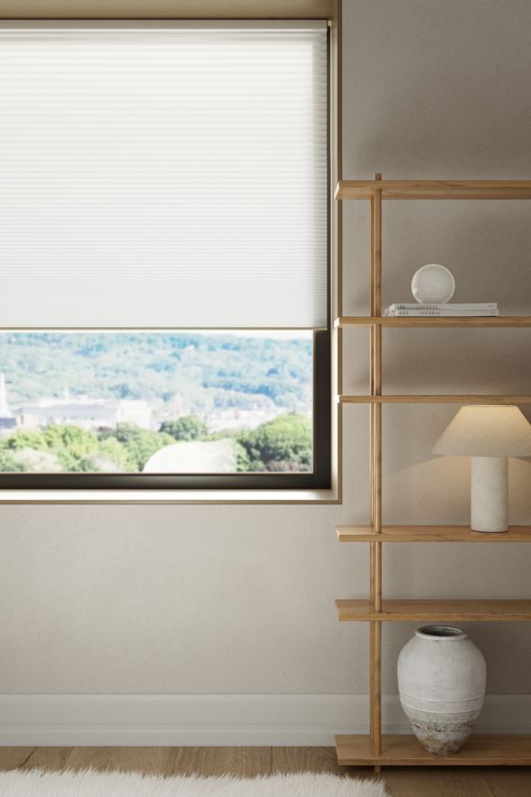 Lysfilt. dobbel plisségardin hvit - 3