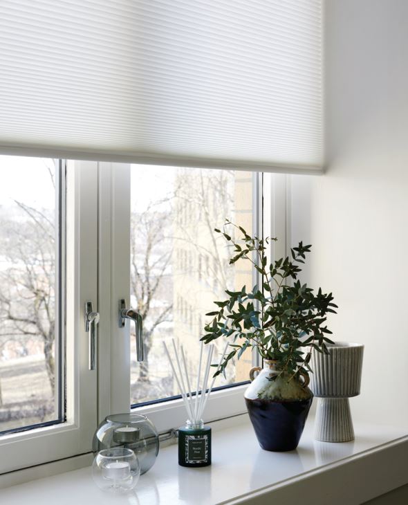 Lysfilt. dobbel plisségardin hvit - 5