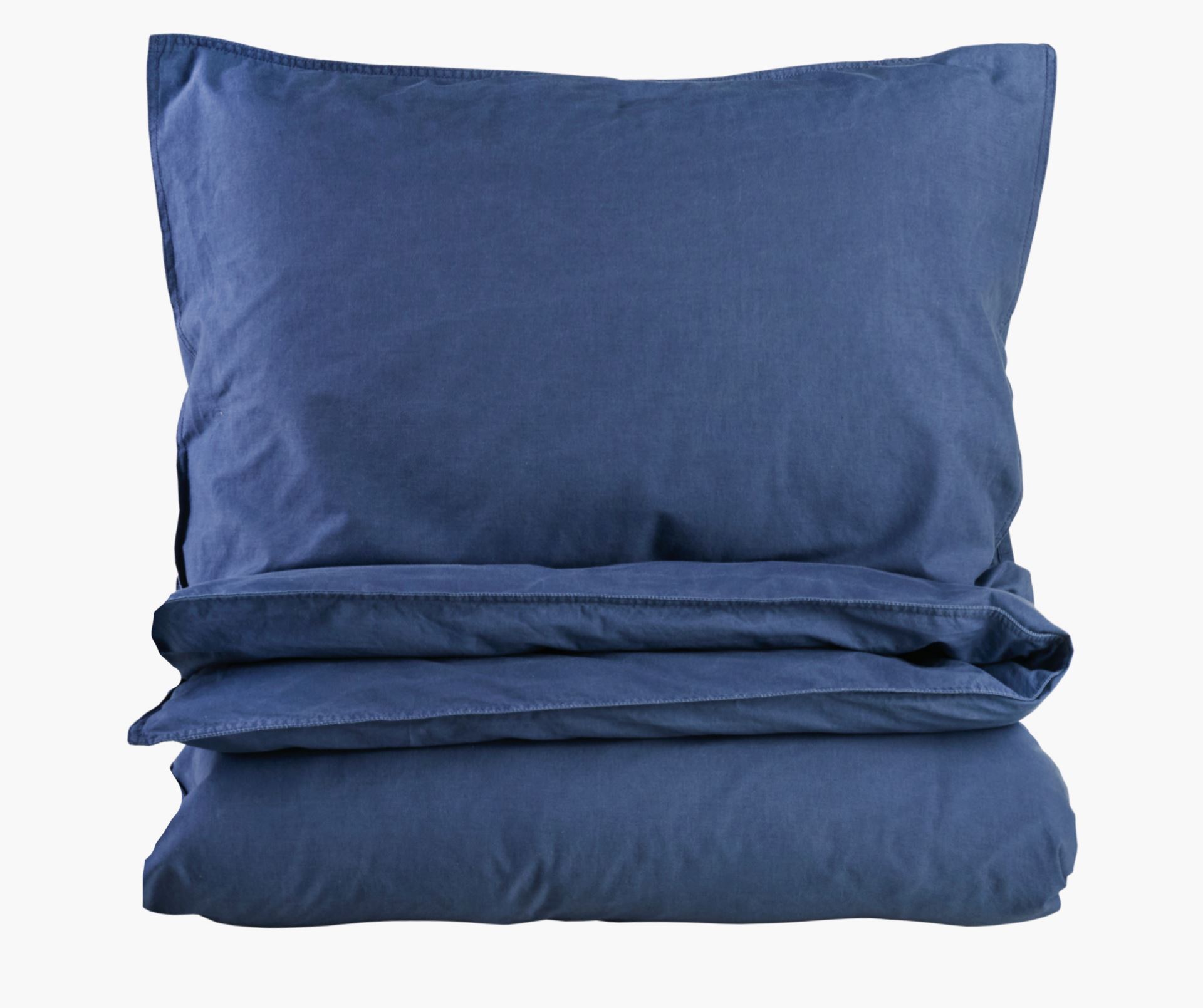 Bomull sengesett denimblå - 200x220 cm denimblå - 1