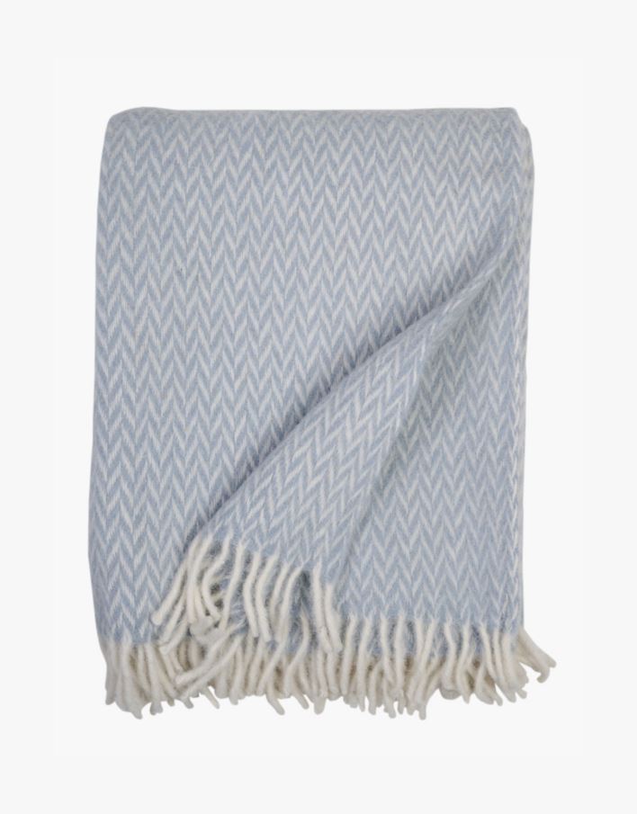 Ullpledd lys blå - 130x170 cm lys blå - 1