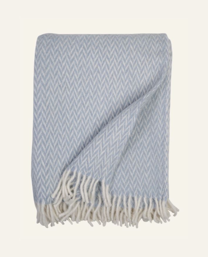 Ullpledd lys blå - 130x170 cm lys blå - 1