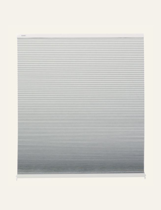 Lystett dobbel plisségardin hvit - 2