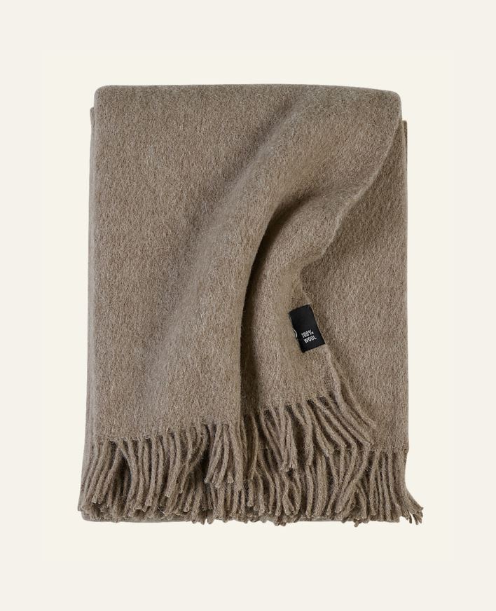 Ullpledd lys brun - 130x170 cm lys brun - 1