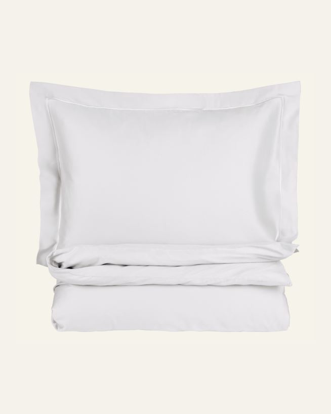 Egyptisk bomull sateng sengesett hvit - 140x200 cm/50x70 cm hvit - 1