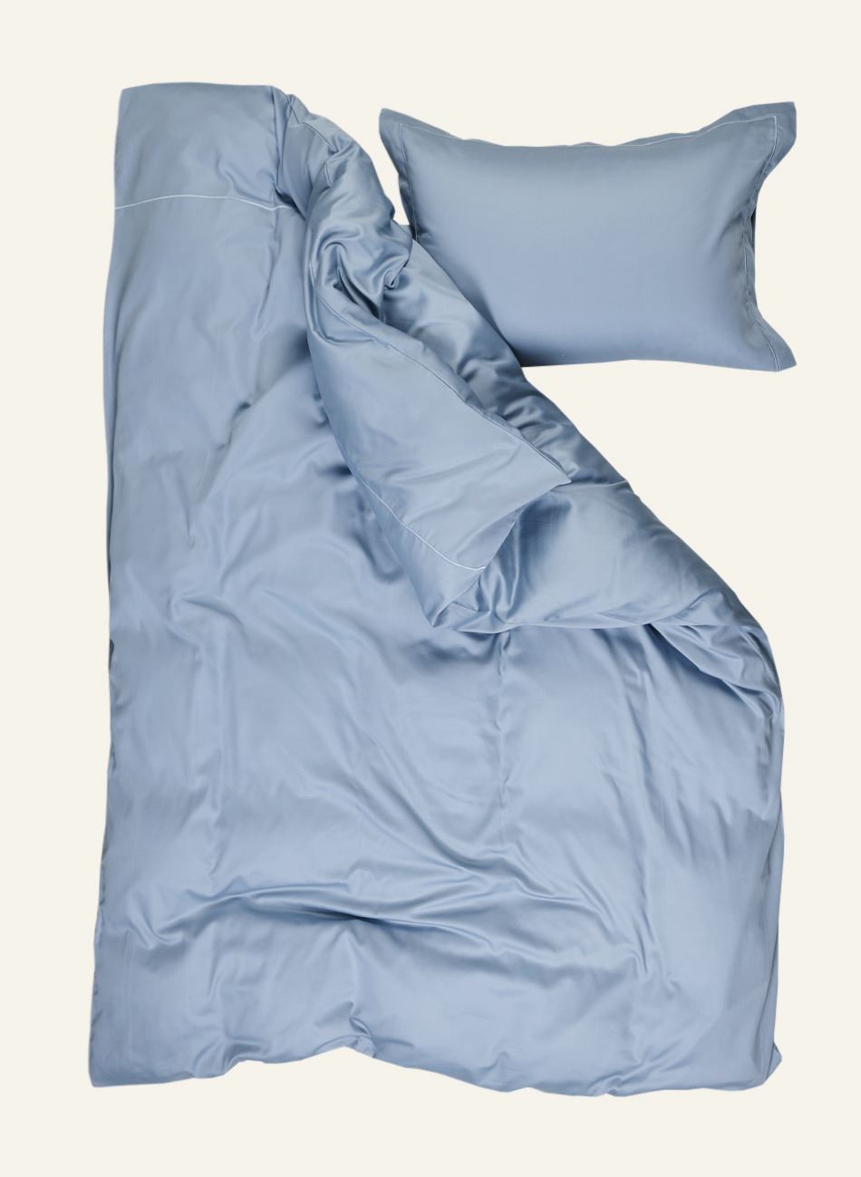 Egyptisk bomull sateng sengesett himmelblå - 200x220 cm/50x70 cm himmelblå - 1