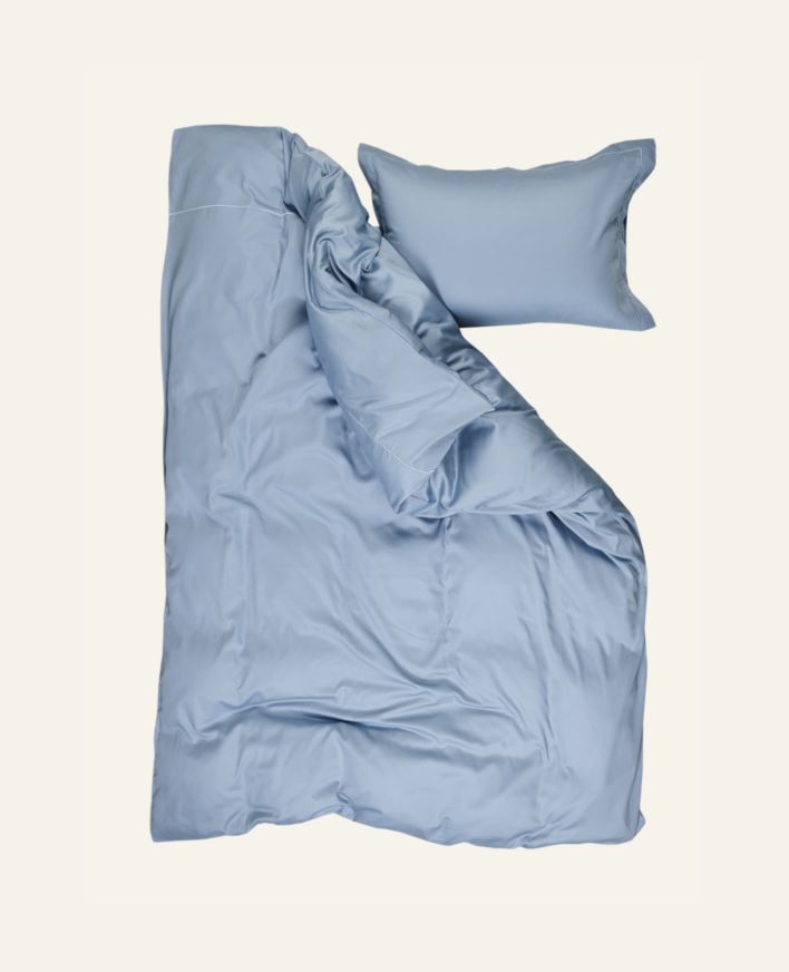 Egyptisk bomull sateng sengesett himmelblå - 200x220 cm/50x70 cm himmelblå - 1