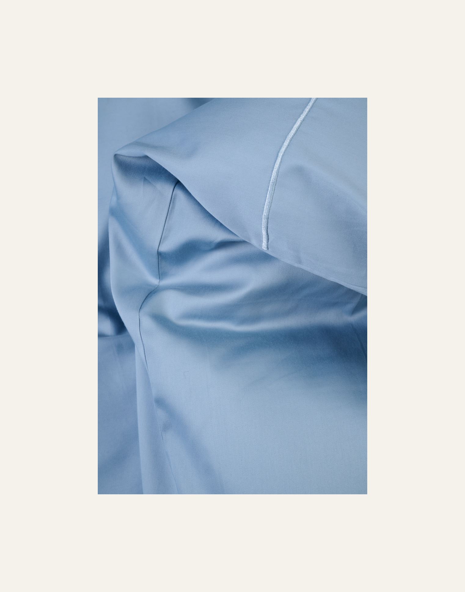 Egyptisk bomull sateng sengesett himmelblå - 3