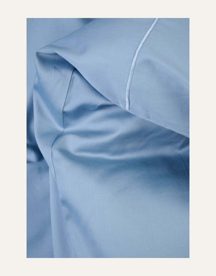 Egyptisk bomull sateng sengesett himmelblå - 3