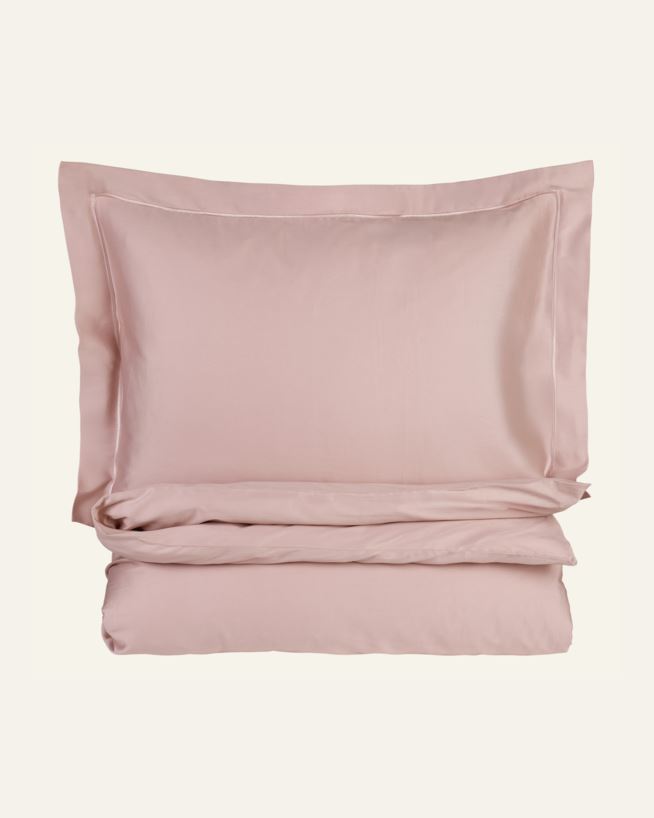 Egyptisk bomull sateng sengesett pudderrosa - 140x200 cm/50x70 cm pudderrosa - 1