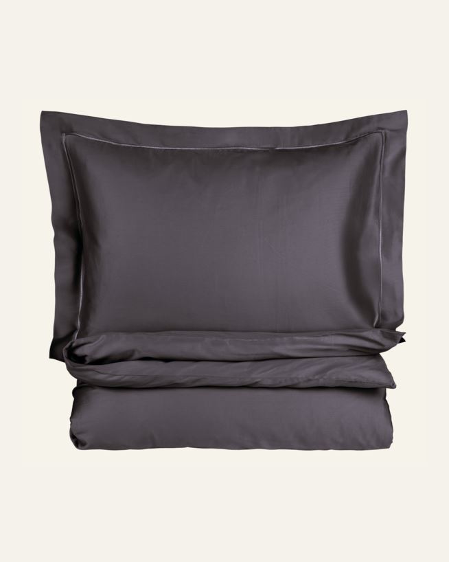 Egyptisk bomull sateng sengesett grå - 200x220 cm/50x70 cm grå - 1