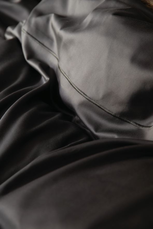 Egyptisk bomull sateng sengesett grå - 2