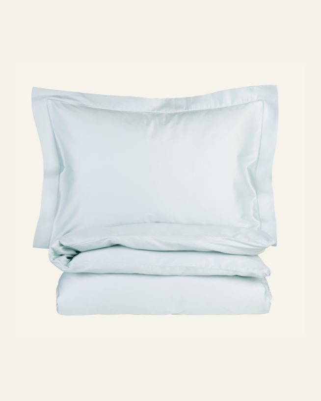 Egyptisk bomull sateng sengesett lys blå - 140x200 cm/50x70 cm lys blå - 1