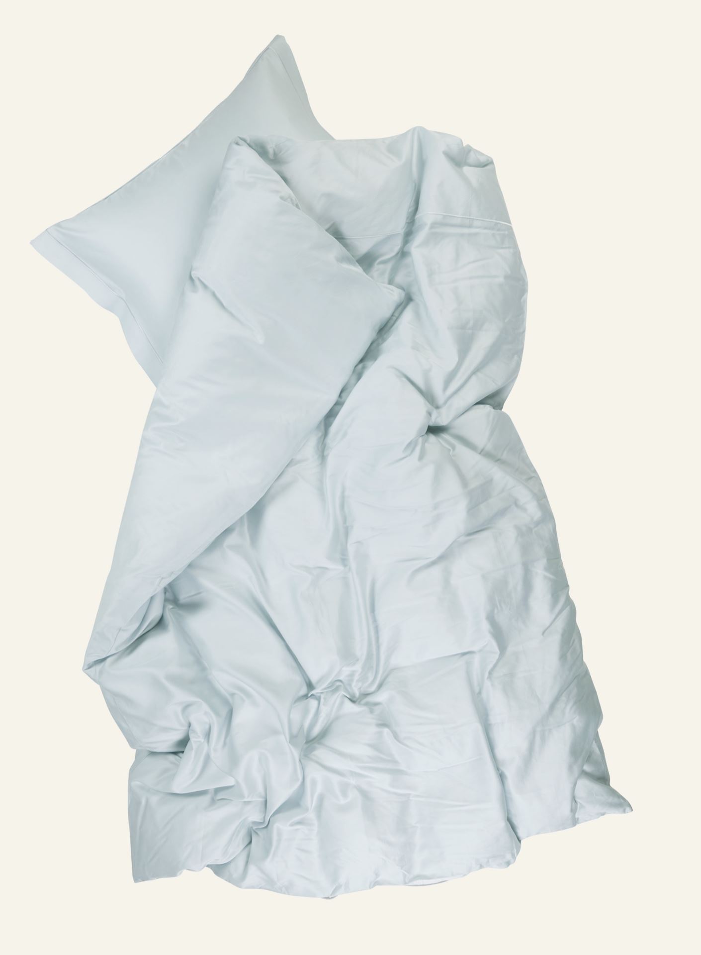 Egyptisk bomull sateng sengesett lys blå - 2