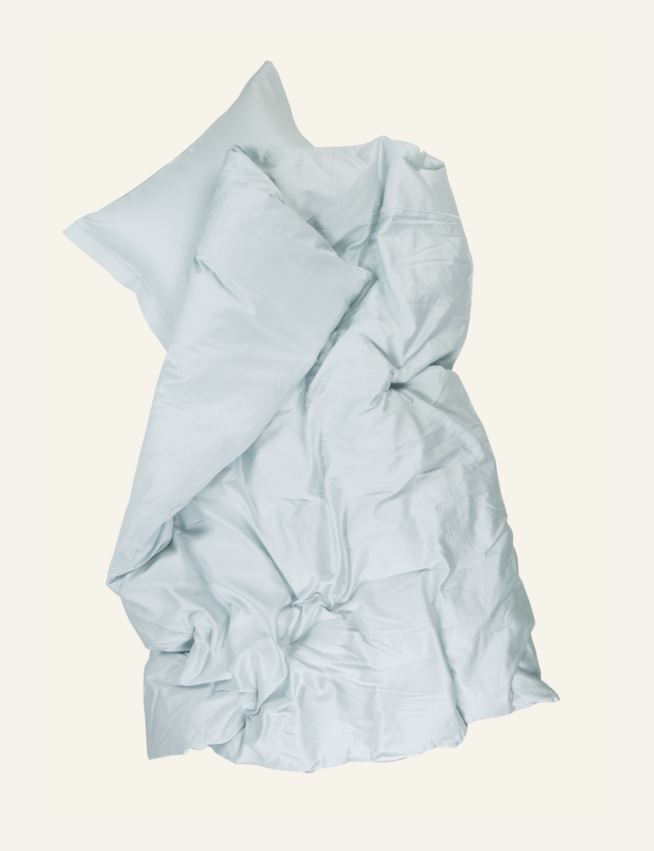 Egyptisk bomull sateng sengesett lys blå - 2