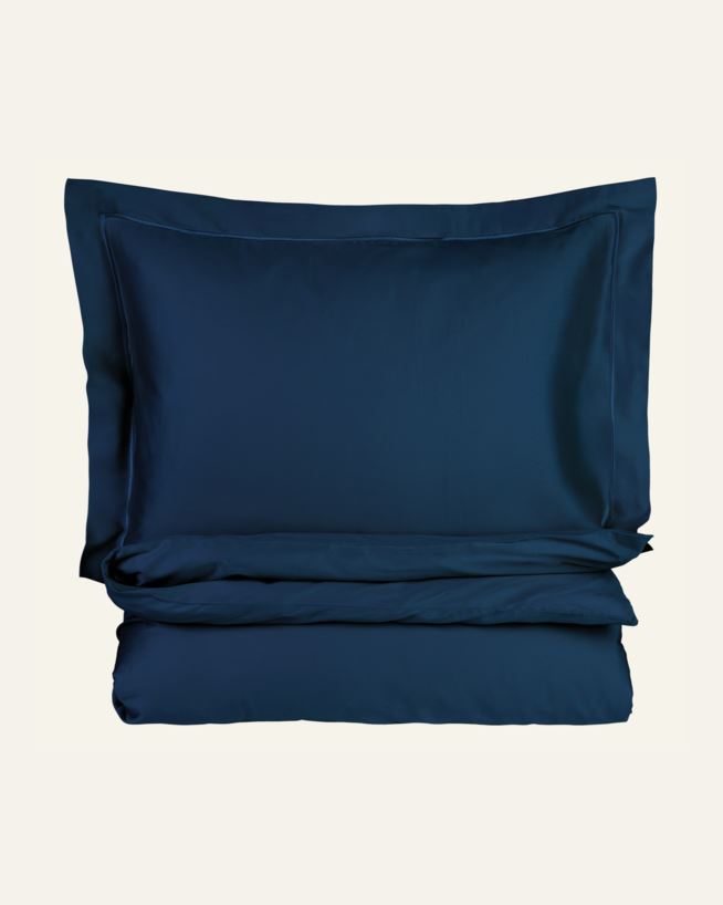 Egyptisk bomull sateng sengesett tåkeblå - 140x220 cm/50x70 cm tåkeblå - 1