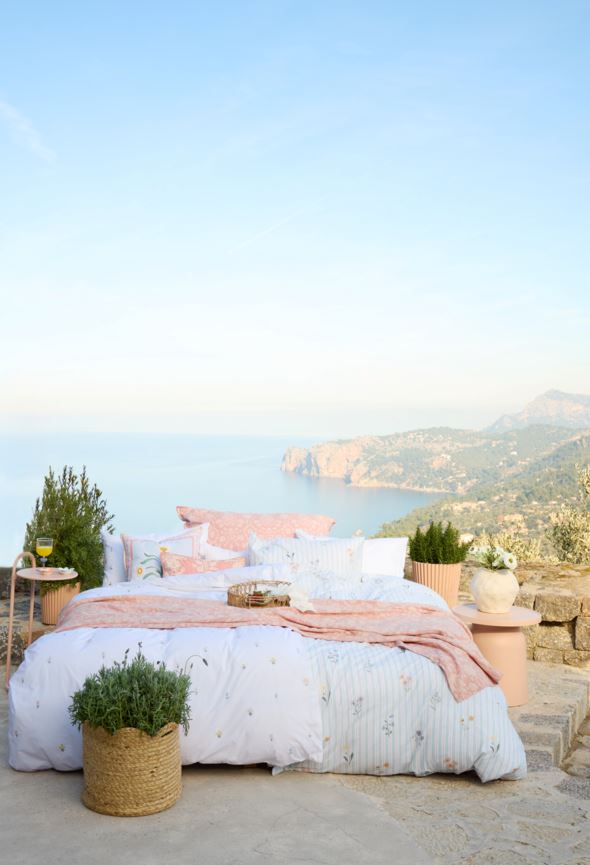 Bomull sengesett lys blå - 2