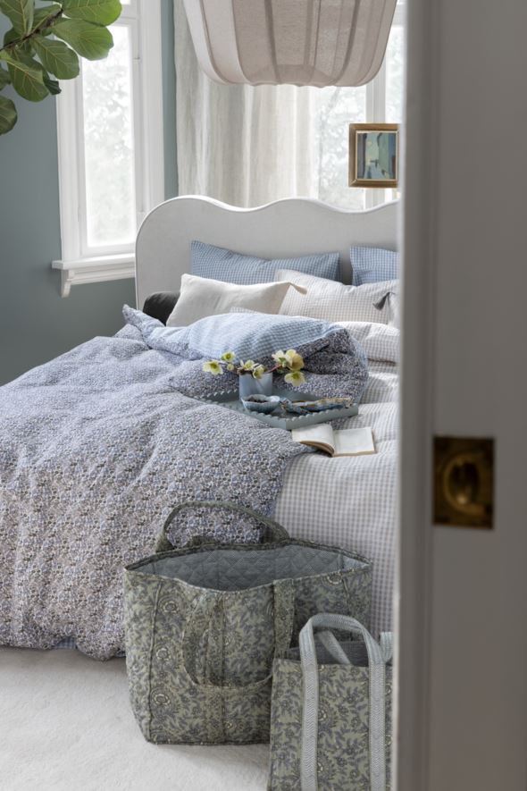 Krepp sengesett multi blå - 4