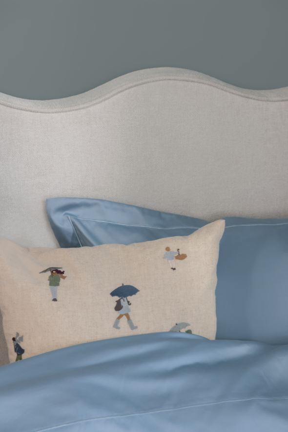 Egyptisk bomull sateng sengesett himmelblå - 2