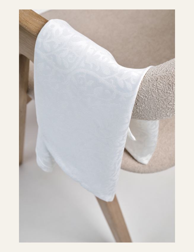 Jaquard duk hvit - 3