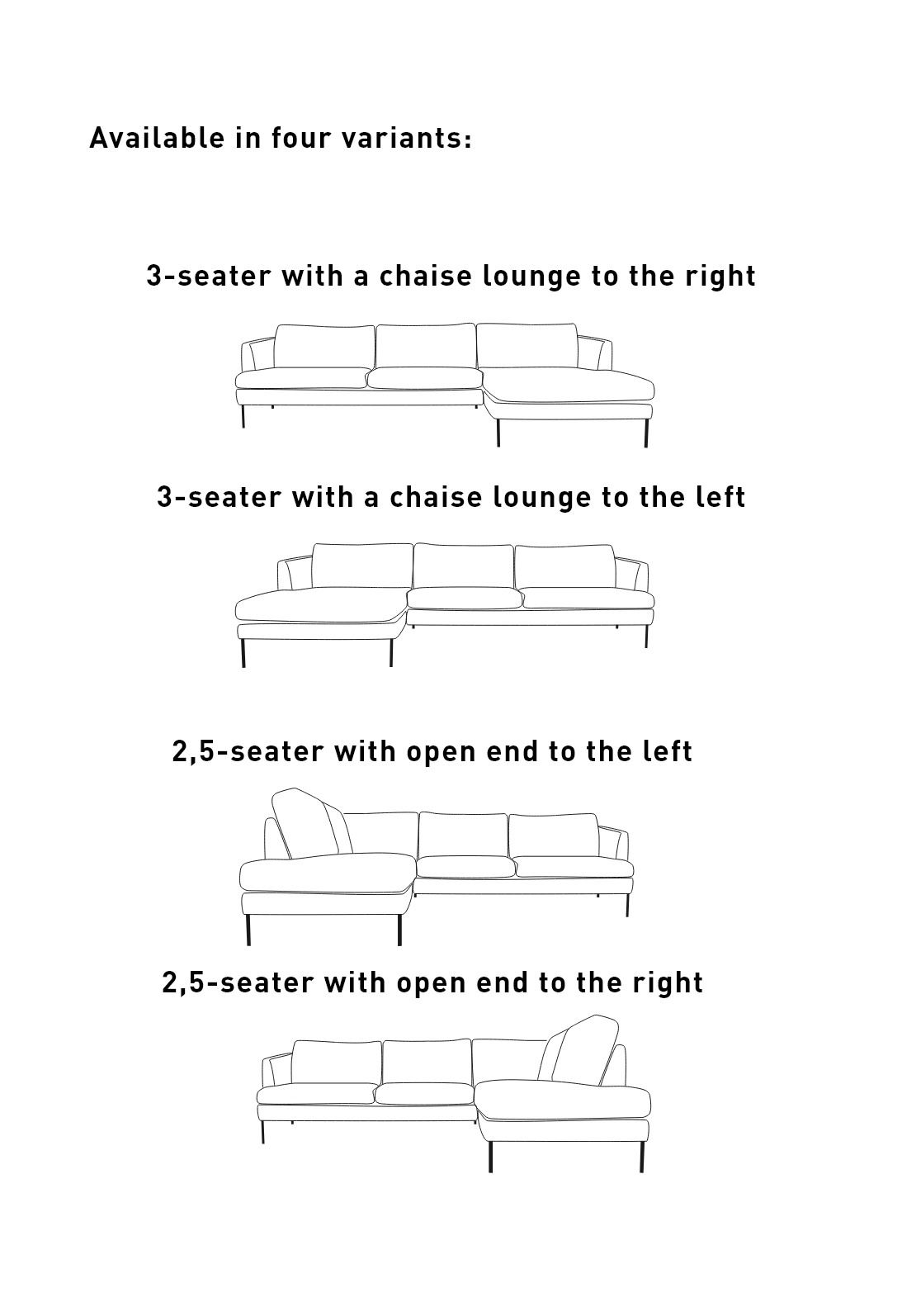 Sofa åpen ende høyre beige - 7