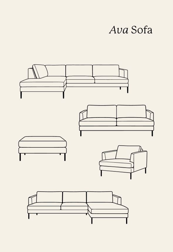 Sofa åpen ende venstre beige - 3
