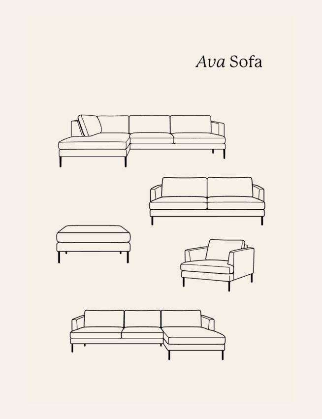 Sofa åpen ende venstre beige - 3