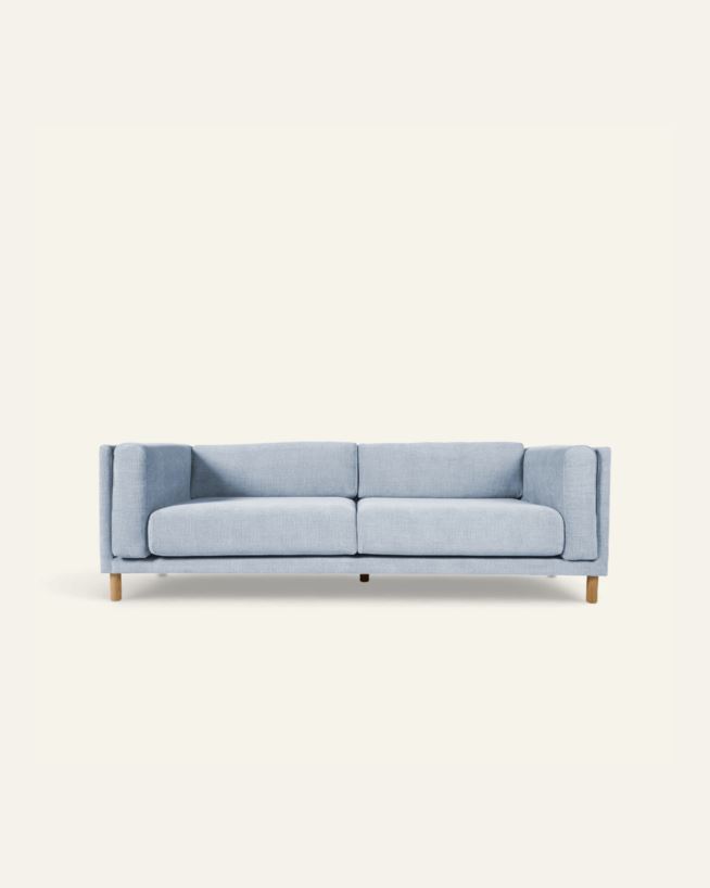 3 seter sofa gråblå - 221x88x68 cm gråblå - 1