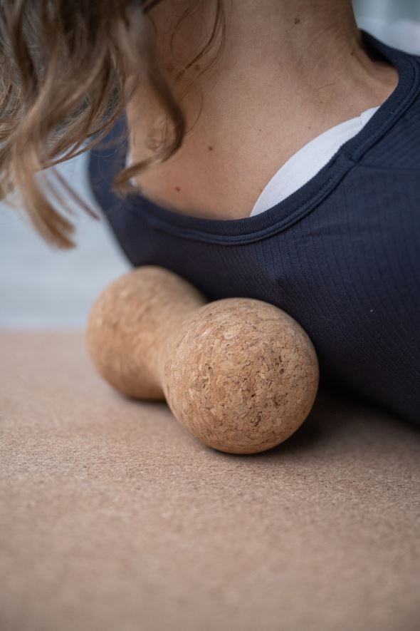 Dobbel massasjeball natur - 2