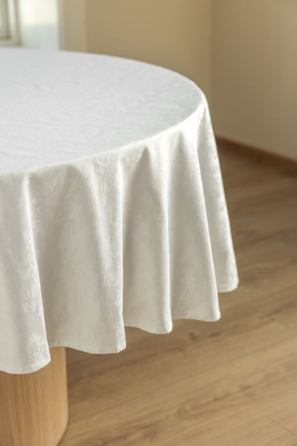 Belagt duk hvit - ø220 cm hvit - 1