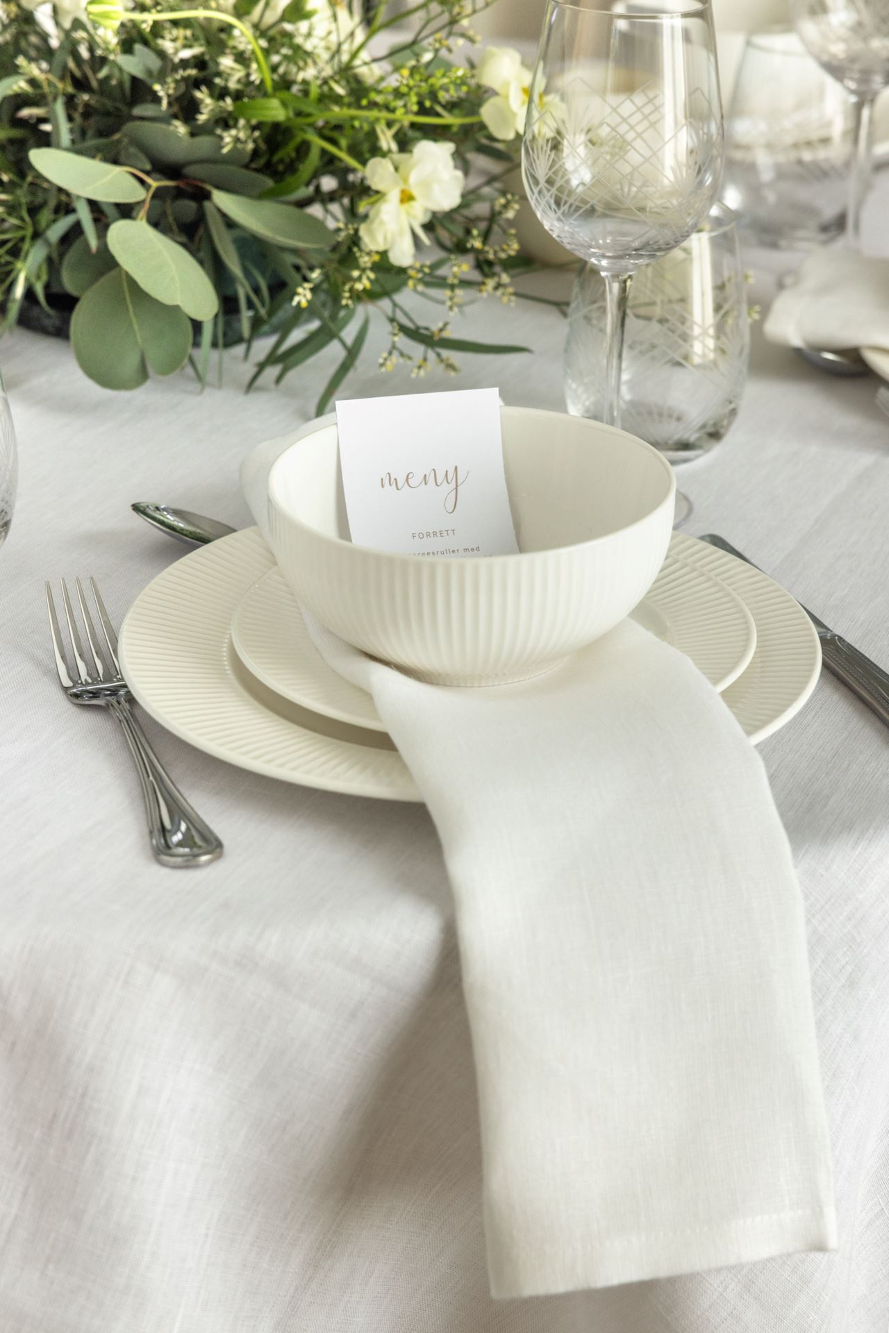 Linserviett hvit - 3