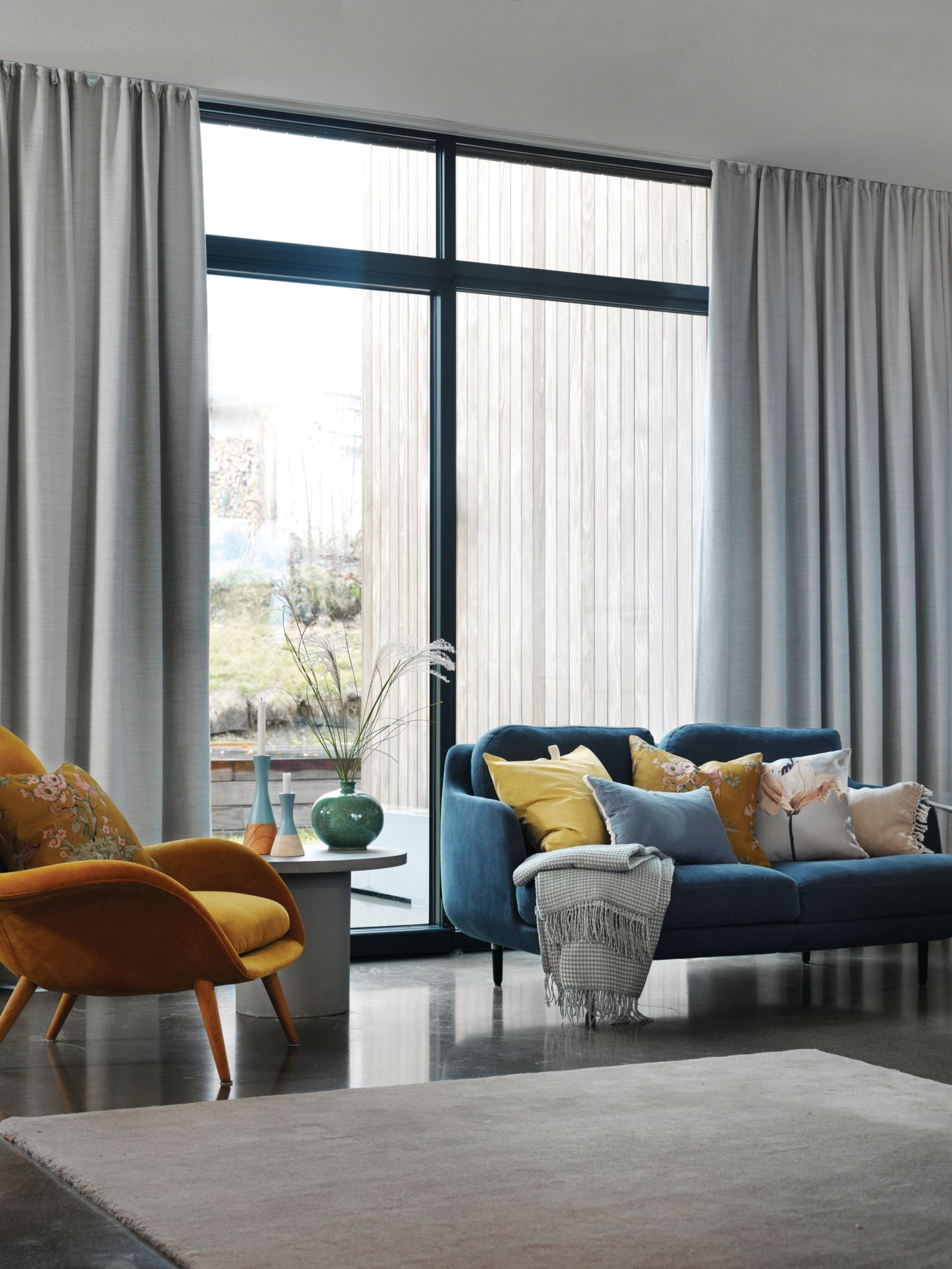 Lysdempende gardin lys grå - 2